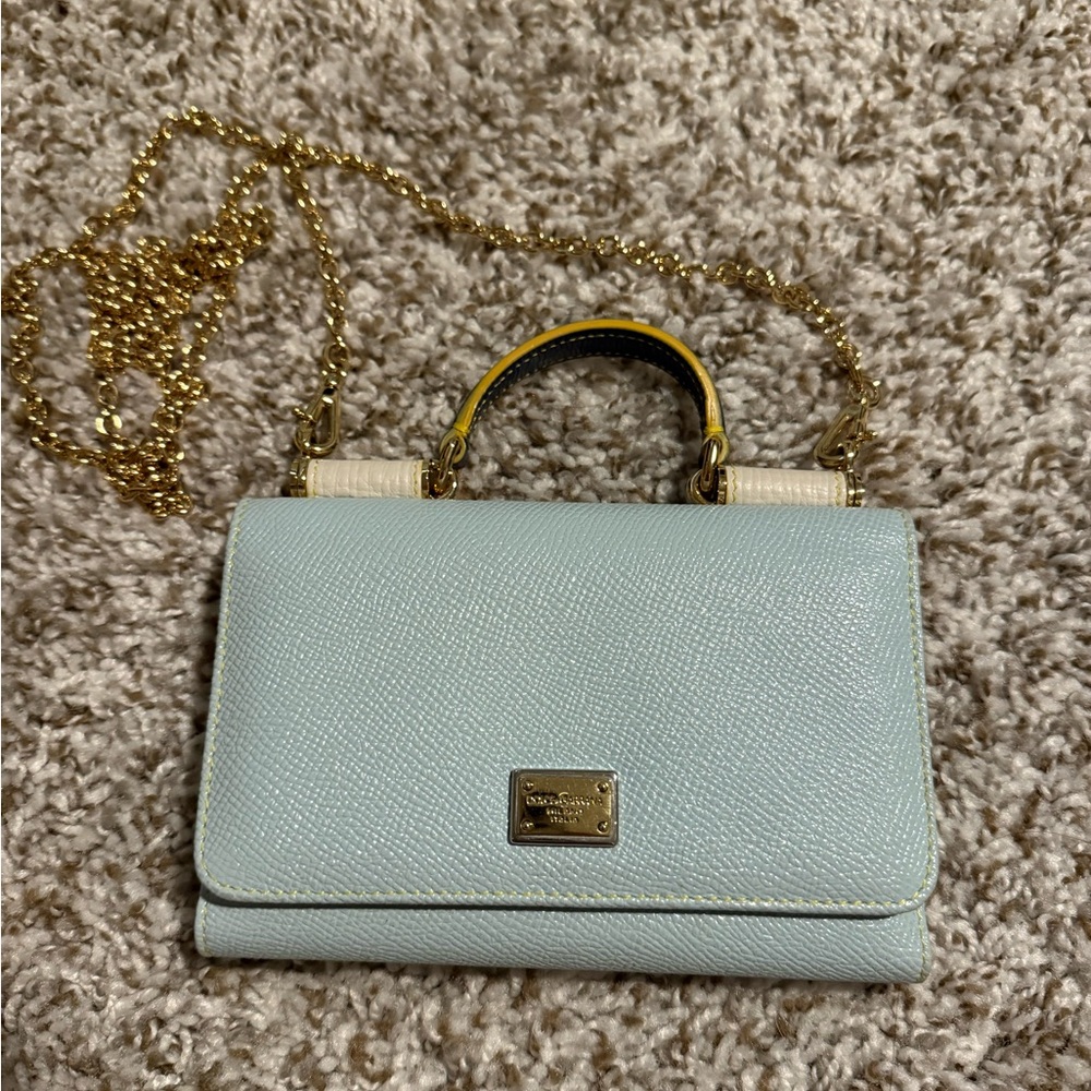Dolce & Gabbana Blue Gold Crossbody Bag